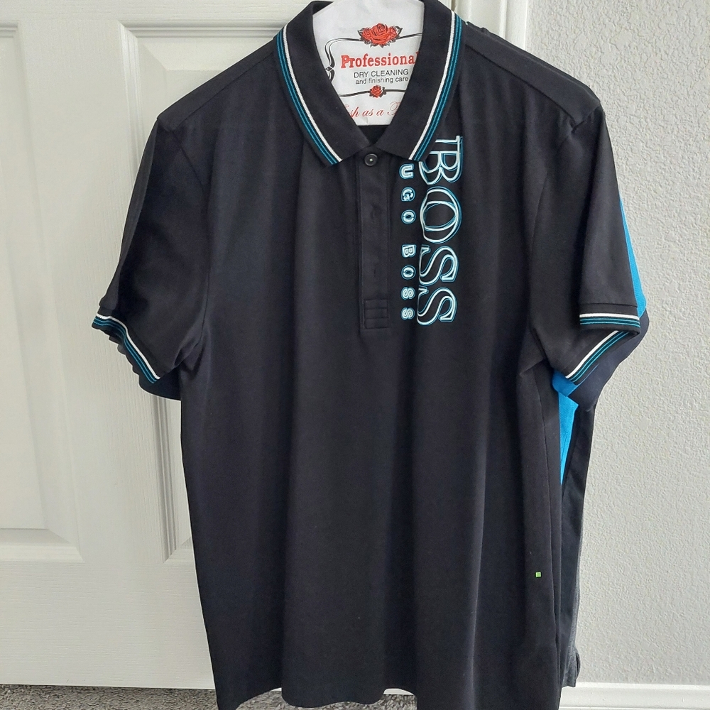 Hugo Boss Black Polo with Blue Highlights